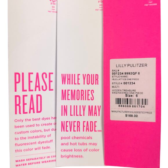 Lilly Pulitzer Isle Lattice One Piece Swimsuit Hidden Treasure NEW TAG REMOVED - Picture 9 of 9